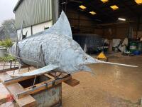 10' GALVANISED BLUE MARLIN SCULPTURE - 24