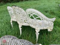 2 ORNATE METAL BENCHES - 5