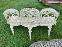 2 ORNATE METAL BENCHES - 7