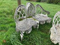 2 ORNATE METAL BENCHES - 9