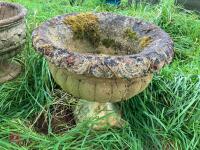 BIRD BATH & 2 ORNATE PLANTERS - 3