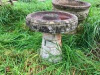 BIRD BATH & 2 ORNATE PLANTERS - 5