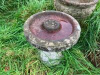 BIRD BATH & 2 ORNATE PLANTERS - 6