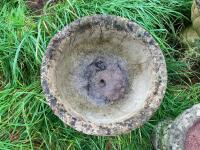 BIRD BATH & 2 ORNATE PLANTERS - 11