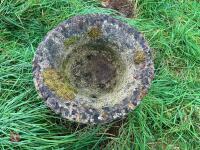 BIRD BATH & 2 ORNATE PLANTERS - 12