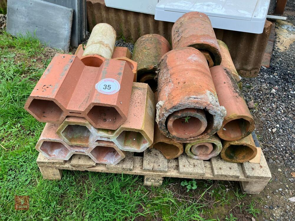 ASSORTED CLAY PIPING (35)