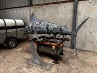 10' GALVANISED BLUE MARLIN SCULPTURE - 7