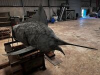 10' GALVANISED BLUE MARLIN SCULPTURE - 8