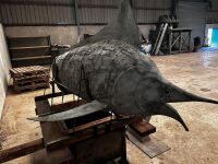 10' GALVANISED BLUE MARLIN SCULPTURE - 9