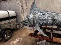 10' GALVANISED BLUE MARLIN SCULPTURE - 12