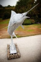 10' GALVANISED BLUE MARLIN SCULPTURE - 3