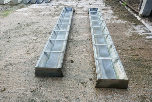 2 X HD GALV CATTLE FEED TROUGHS