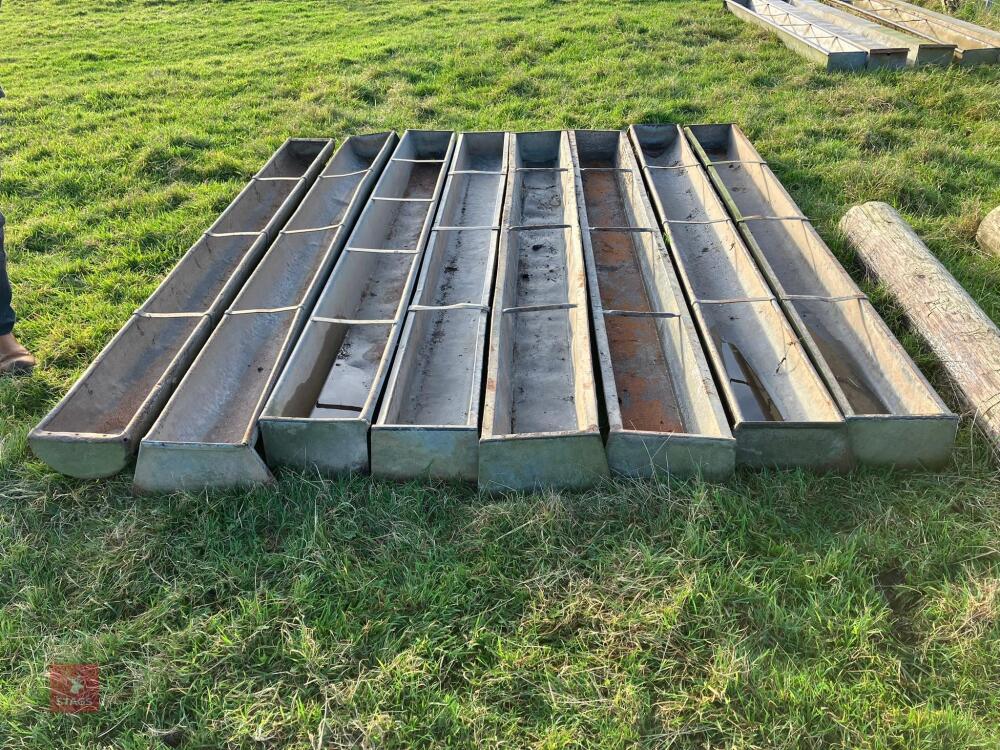 8 GALVANISED SHEEP FEED TROUGHS