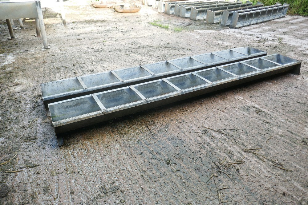 2 X HD GALV CATTLE FEED TROUGHS