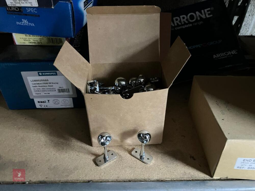 BOX OF CHROME END BRACKETS