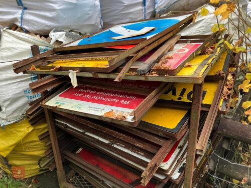 STILLAGE OF ROAD SIGNS