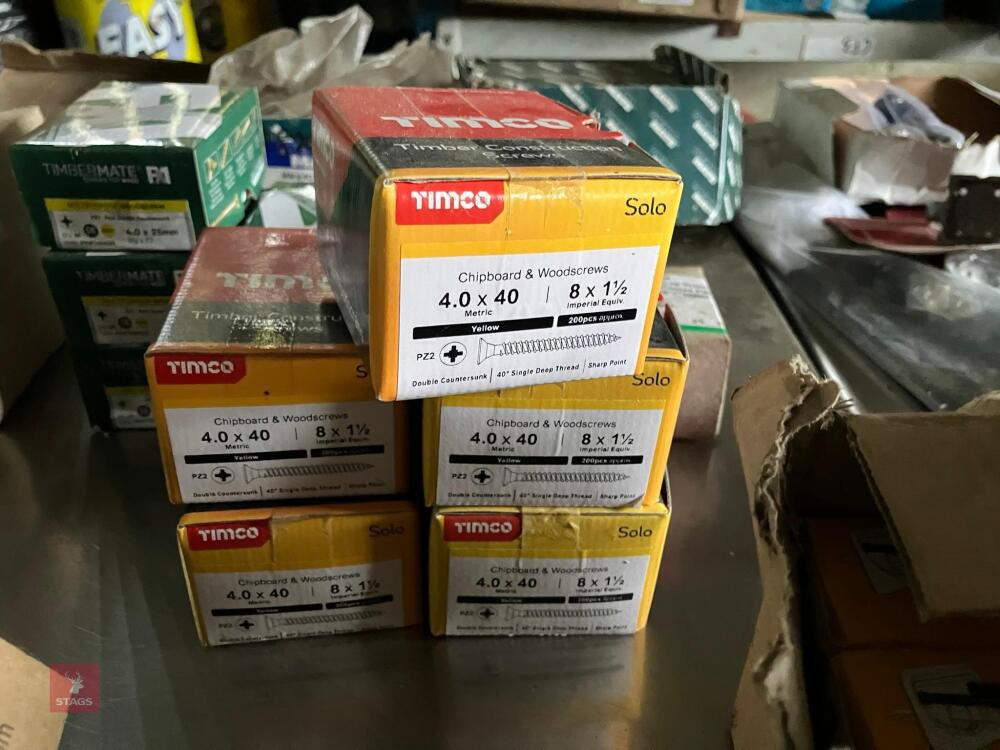 5 BOXES OF 4.0 X 40MM WOOD SCREWS