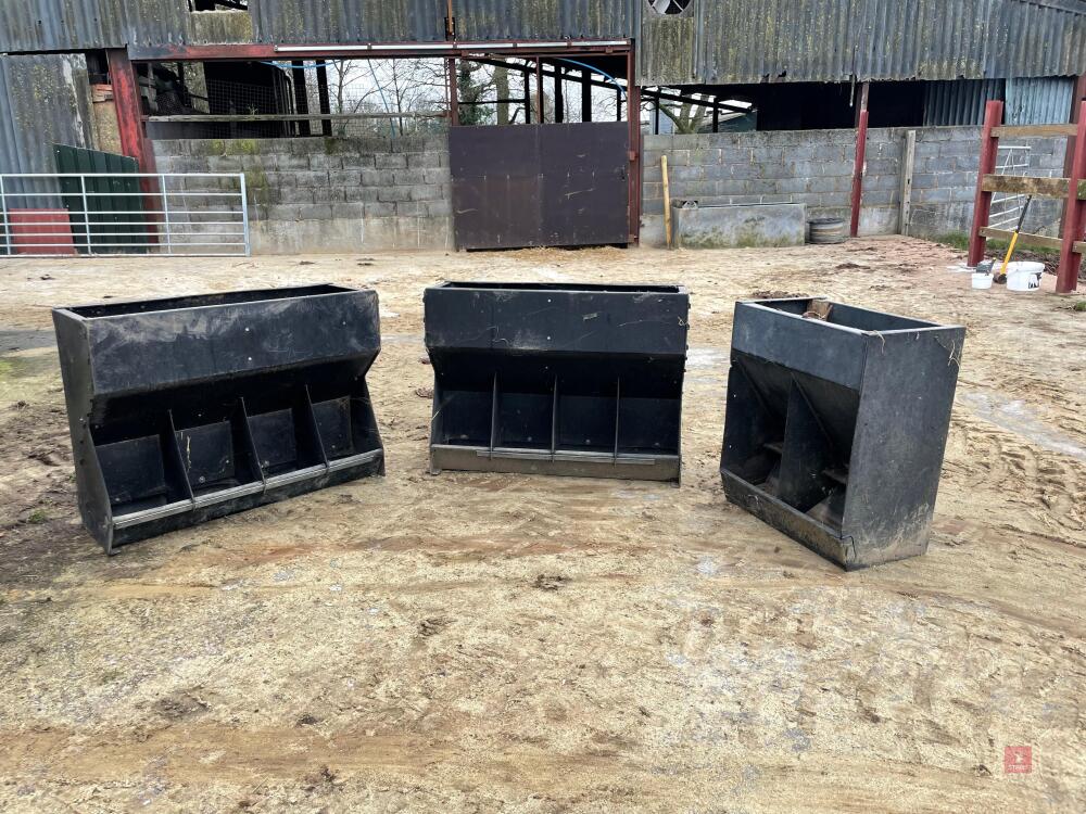 3 BLACK PIG FEEDERS