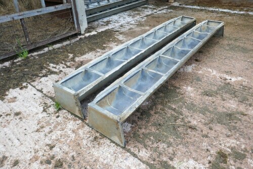 2 X GALV GROUND FEED TROUGHS