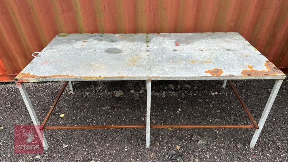 8 X 4 STEEL WORK BENCH