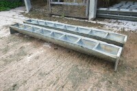 2 X GALV GROUND FEED TROUGHS - 4