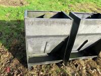 2 PLASTIC PIG FEEDERS - 2