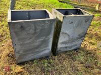 2 PLASTIC PIG FEEDERS - 6