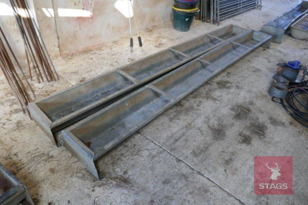 2 IAE 9' GALV GROUND FEED TROUGHS