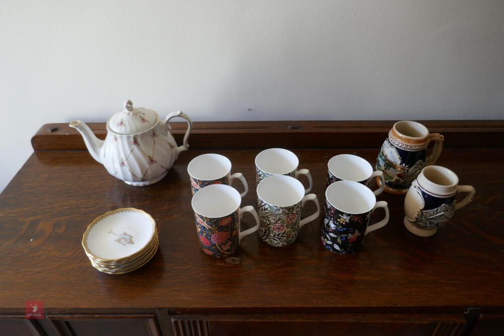 COFFEE MUGS, TEA POT ETC