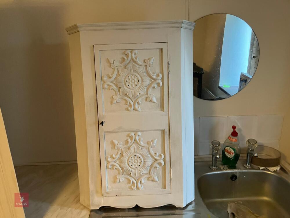 DOVE GREY PAINTED CORNER CABINET