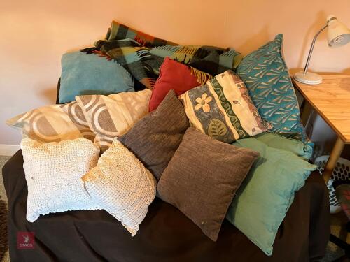 12 CUSHIONS & BLANKET