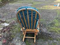 WOODEN ROCKING CHAIR ADN FOOT STOOL - 5