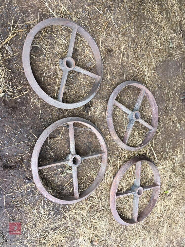 4 CAST IRON WHEELS