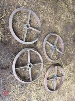 4 CAST IRON WHEELS