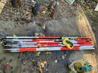 9 SURVEYING POLES & MEASURING TAPE