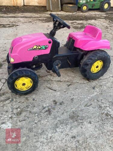 CHILDRENS PINK RIDE ON TRACTOR