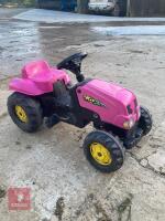 CHILDRENS PINK RIDE ON TRACTOR - 2