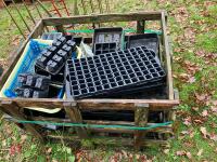 LRG QTY OF PLANT POTS AND SEED TRAYS