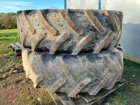 PAIR OF KLEBER 380/85 R28 TYRES