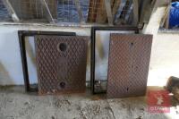 2 IRON MANHOLE COVERS & FRAMES - 2