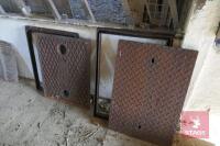 2 IRON MANHOLE COVERS & FRAMES - 4