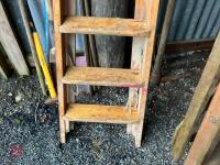 1 WOODEN STEP LADDERS - 2