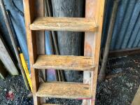 1 WOODEN STEP LADDERS - 3