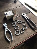 2 SETS OF PIG RING PLIERS AND SPARES - 3