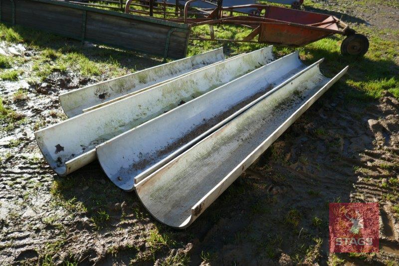 4 PLASTIC HALF PIPE FEED TROUGHS