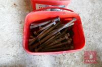 BUCKET OF LARGE BOLTS & WASHERS