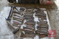 50 SPANNERS (VARIOUS SIZES) & 3 HAMMERS - 5