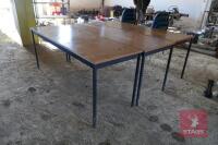 8 PLASTIC CHAIRS AND 3 6'X2' TABLES - 5