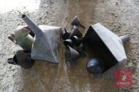 11 METAL FUNNELS & 2 OIL JUGS - 3