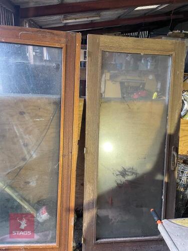 PAIR OF HARDWOOD DOUBLE GLAZED DOORS